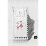 Talia Home Pembe Balerin Kız Desenli Bebek Nevresim Takımı Çarşaflı TLABN-106 - Beyaz - 100 x 150 cm