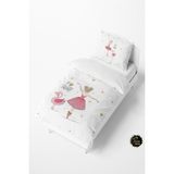 Talia Home Pembe Balerin Kız Desenli Bebek ve Çocuk Nevresim Takımı TLAN-106 - Beyaz - 160 x 220 cm