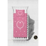 Talia Home Pembe Çelenk Desenli Bebek Nevresim Takımı Çarşaflı TLABN-017 - 100 x 150 cm