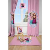 Talia Home Pembe Elsa Anna Desen Çocuk Ve Bebek Odası Fon Perdesi 2 Kanat Tla-153