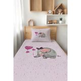 Talia Home Pembe Fil Desenli Tek Kişilik Çocuk Pike Takımı Tlap-010 - Renkli