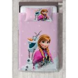 Talia Home Pembe Frozen Anna Kız Çocuk ve Bebek Odası Yatak Örtüsü TLAY-004 - 140 x 220 cm