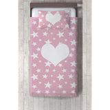 Talia Home pembe Kalp ve Yıldızlar Çocuk Yatak Örtüsü TLAY-118 - 257 x 220 cm