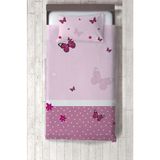 Talia Home Pembe Kelebek Desenli Çocuk ve Bebek Odası Yatak Örtüsü TLAY-206 - 344 x 220 cm