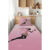 Talia Home Pembe Kelebek Kız Desenli Tek Kişilik Çocuk Pike Takımı Tlap-063 - Renkli