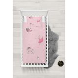 Talia Home Pembe Kız Desenli Bebek Nevresim Takımı Çarşaflı TLABN-297 - 100 x 150 cm