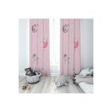 Talia Home Pembe Kız Desenli Çocuk Ve Bebek Odası Fon Perdesi 2 Kanat Tla-297