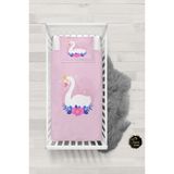 Talia Home Pembe Kuğu Desenli Bebek Nevresim Takımı Çarşaflı TLABN-224 - 100 x 150 cm