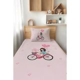 Talia Home Pembe Lovely Bisiklet Desenli Tek Kişilik Çocuk Pike Takımı Tlap-096 - Renkli