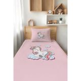 Talia Home Pembe Unicorn Desenli Tek Kişilik Çocuk Pike Takımı Tlap-060 - Renkli