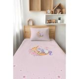Talia Home Pembe Uyuyan Unicorn Desenli Tek Kişilik Çocuk Pike Takımı Tlap-080 - Renkli