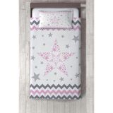 Talia Home Pembe yıldız Desenli Çocuk ve Bebek Odası Yatak Örtüsü TLAY-211 - 349 x 220 cm