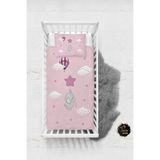 Talia Home Pembe Yıldız Tutan Fil Desenli Bebek Nevresim Takımı Çarşaflı TLABN-075 - 100 x 150 cm