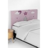 Talia Home Pembe Yıldız Tutan Fil Desenli Çocuk Odası Yatak Baza Başlık Kılıfı TLABK-075 - Renkli - 100 x 100 cm