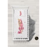 Talia Home Prenses ve Flamingo Desenli Bebek Nevresim Takımı Çarşaflı TLABN-230 - Beyaz - 100 x 150 cm