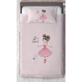 Talia Home Prensesli Kız Çocuk Yatak Örtüsü Pamuk Polyester Baskılı Pembe TLAY-005 - 140 x 220 cm