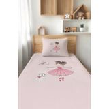 Talia Home Prensesli Kız Desenli Tek Kişilik Çocuk Pike Takımı Tlap-005 - Renkli