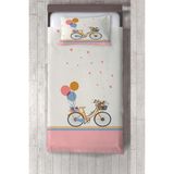 Talia Home renkli Bisiklet Çocuk ve Bebek Odası Yatak Örtüsü TLAY-166 - 305 x 220 cm - Krem