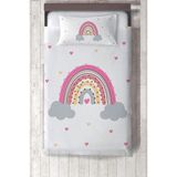 Talia Home Renkli Desen Çocuk Odası Yatak Örtüsü - 164 x 220 cm - Krem