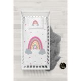 Talia Home Renkli Gökkuşağı Desenli Bebek Nevresim Takımı Çarşaflı TLABN-025 - Beyaz - 100 x 150 cm