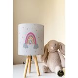 Talia Home Renkli Gökkuşağı Desenli Çocuk Odası Abajur Masa Lambası TLAB-025