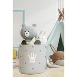 Talia Home Renkli Kral Tacı Çocuk ve Bebek Odası Düzenleyici Oyuncak Sepeti 35 x 45 cm Kumaş