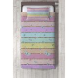 Talia Home renkli Şerit Desenli Yatak Örtüsü TLAY-292 - 429 x 220 cm - Mor
