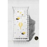Talia Home Sarı Balon Desenli Bebek Nevresim Takımı Çarşaflı TLABN-019 - Beyaz - 100 x 150 cm