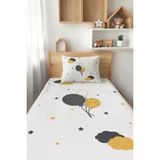 Talia Home Sarı Balonlar Desenli Tek Kişilik Çocuk Pike Takımı Tlap-002 - Renkli