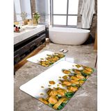 Talia Home Sarı Gül Desenli 2'li Banyo Paspas Seti TLAHMP-066 - Beyaz