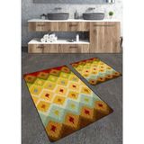Talia Home Sarı Kilim Desenli 2'li Banyo Paspas Seti TLAHMP-164