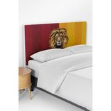 Talia Home Sarı Kırmızı Aslan Desenli Yatak Baza Başlık Kılıfı - Renkli - 100 x 100 cm