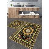 Talia Home Sarı Klasik Desenli 2'li Banyo Paspas Seti TLAHMP-188