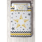 Talia Home sarı Şerit Yıldız Desenli Yatak Örtüsü TLAY-216 - 354 x 220 cm