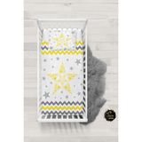 Talia Home Sarı Yıldız Desenli Bebek Nevresim Takımı Çarşaflı TLABN-215 - Beyaz - 100 x 150 cm