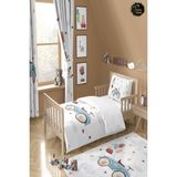 Talia Home Sevimli Araba ve Balon Desenli Çocuk ve Bebek Odası Nevresim Takımı TLAN-304 - Beyaz - 160 x 220 cm