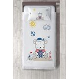 Talia Home Sevimli Çocuk Denizci Desenli Yatak Örtüsü TLAY-259 - 397 x 220 cm - Beyaz