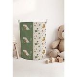 Talia Home Sevimli Dinozor Desenli Çocuk ve Bebek Odası Düzenleyici Oyuncak Veya Kirli Sepeti TLAS-311 - Yeşil - 35 x 45
