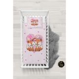 Talia Home Sevimli Hayvan Desen Bebek Nevresim Takımı Çarşaflı TLABN-212 - Pembe - 100 x 150 cm