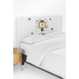 Talia Home Sevimli Iş Arabaları Çocuk Odası Yatak Baza Başlık Kılıfı TLABK-197 - Beyaz - 90 x 70 cm