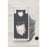Talia Home Sevimli Kedi Desenli Bebek Nevresim Takımı Çarşaflı TLABN-245