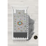 Talia Home Sevimli Öğretici Desenli Bebek Nevresim Takımı Çarşaflı TLABN-193 - Gri - 100 x 150 cm