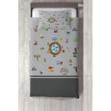 Talia Home sevimli Öğretici Hayvanlar Desenli Çocuk Odası Yatak Örtüsü TLAY-193 - 332 x 220 cm - Gri