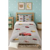 Talia Home Şimşek Mcqueen Arabalar Desenli Tek Kişilik Çocuk Yorganı Uyku Seti TLAG-107