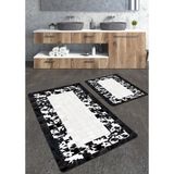 Talia Home Siyah Fayans Desenli 2'li Banyo Paspas Seti TLAHMP-157