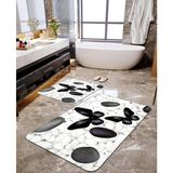 Talia Home Siyah Kelebekler 2'li Banyo Paspas Seti TLAHMP-037 - 60 x 90 cm
