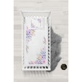 Talia Home Soft Çiçek Desenli Bebek Nevresim Takımı Çarşaflı TLABN-249 - Beyaz - 100 x 150 cm