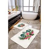 Talia Home Summer Desenli 2'li Banyo Paspas Seti TLAHMP-261 - Beyaz