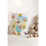 Talia Home Süngerbob Desenli Renkli Çocuk ve Bebek Odası Düzenleyici Oyuncak Sepeti 35 x 45 cm TLAS-313