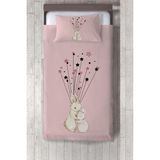 Talia Home tavşanlar Çocuk ve Bebek Odası Yatak Örtüsü TLAY-167 - 306 x 220 cm - Pembe